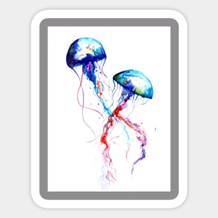 Jellyfish, watercolor Sticker